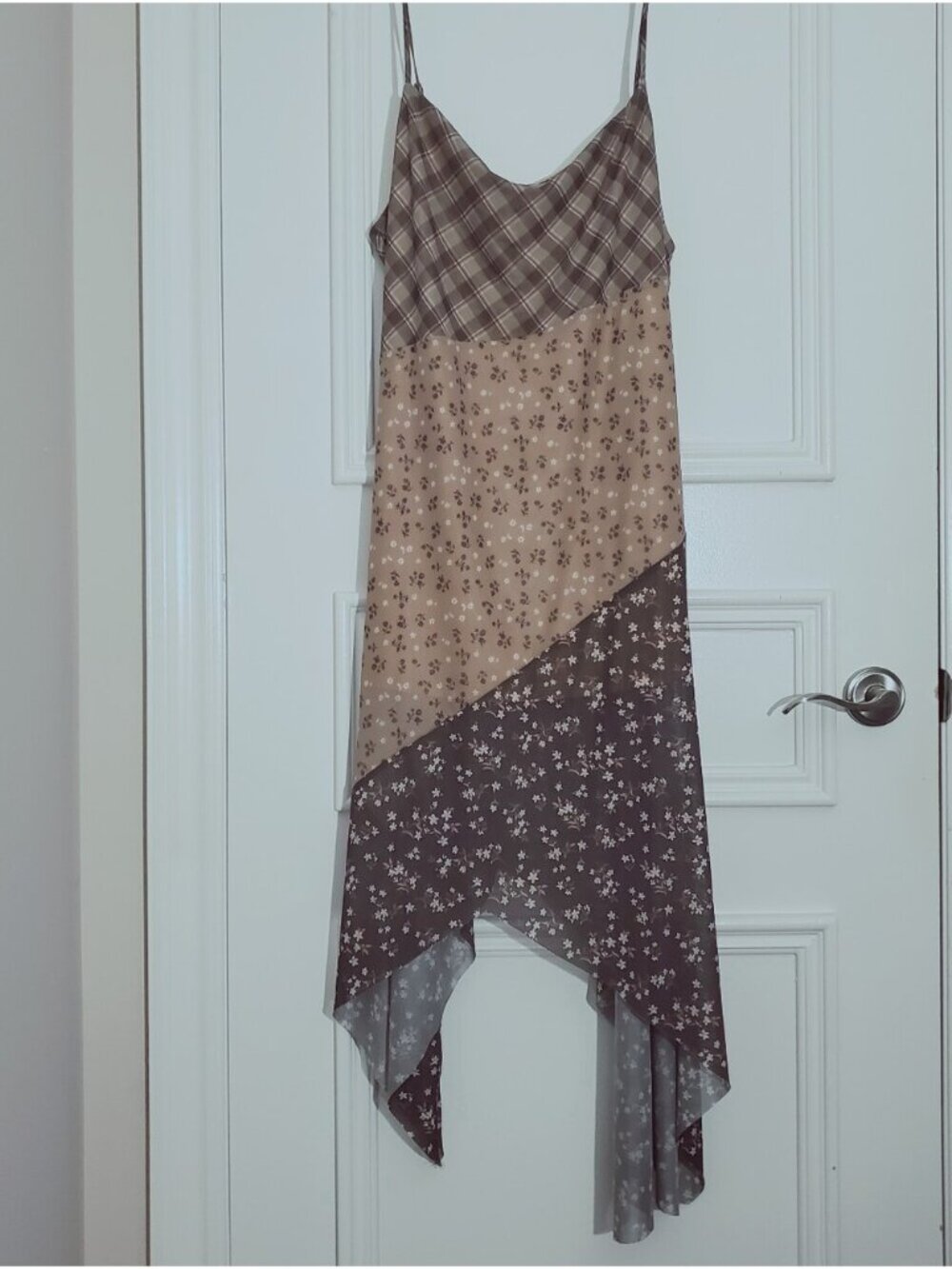 PacSun Beverly and Beck Kennedy Mixed Print Asymmetrical Patchwork Midi Dress